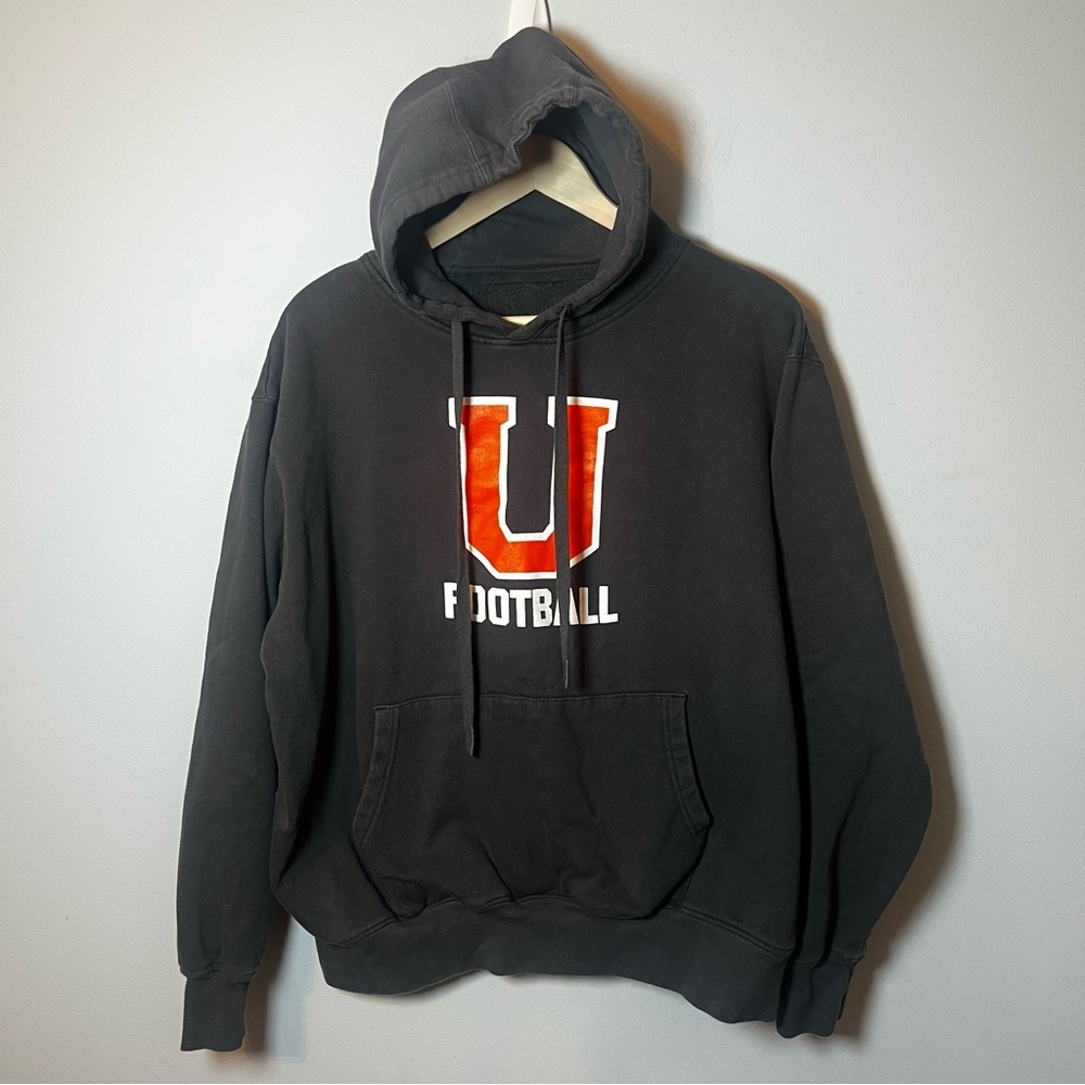 Miami Hurricanes Football Hoodie Men’s 2XL Charcoal Gray Sweatshirt University
